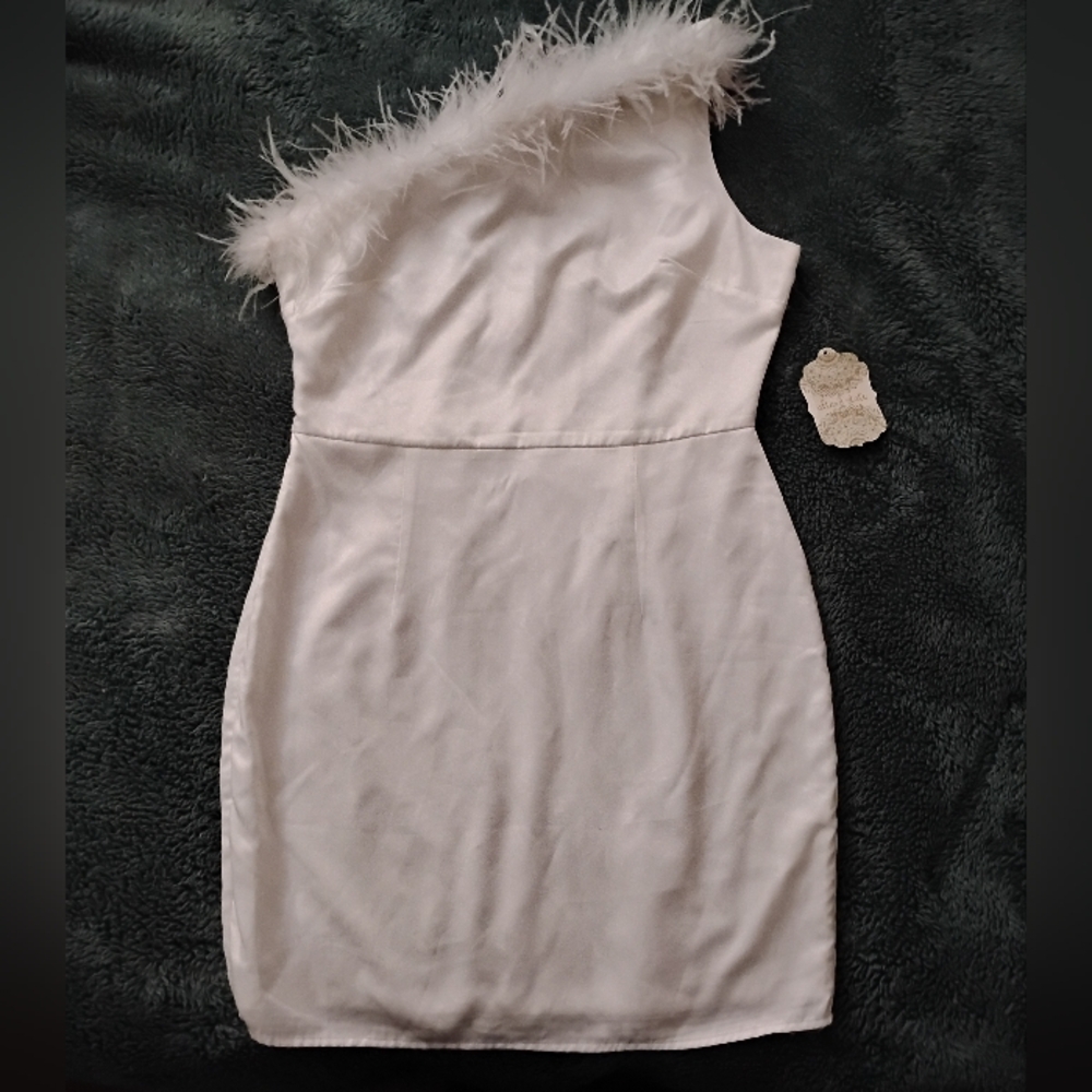 NWT Altar'd State White One Shoulder Dress Women's Size Large